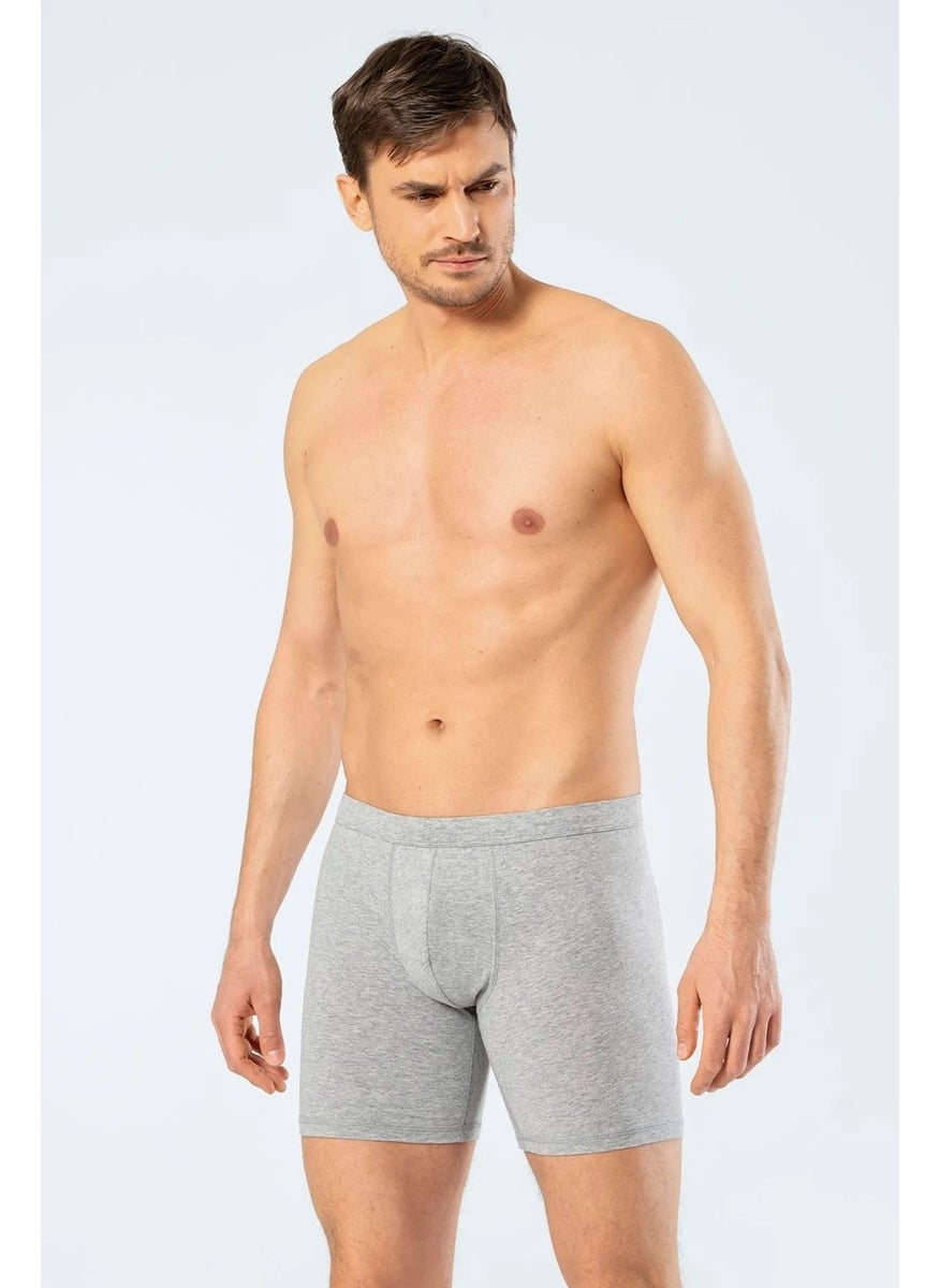 1336 Men's Waist Banded Lycra Long Leg Boxer-Gray