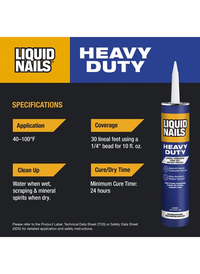 Liquid Nails Heavy Duty Construction Adhesive (LN903), 10 oz