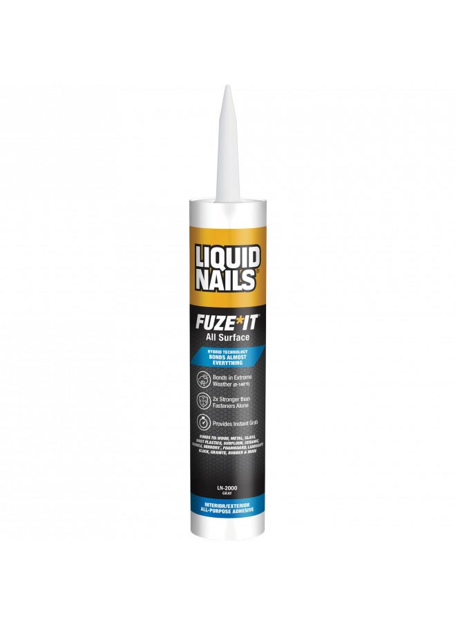 Liquid Nails 56198673380 LN-2000 FuzeIt All Surface Construction Adhesive (9-Ounce) , Gray