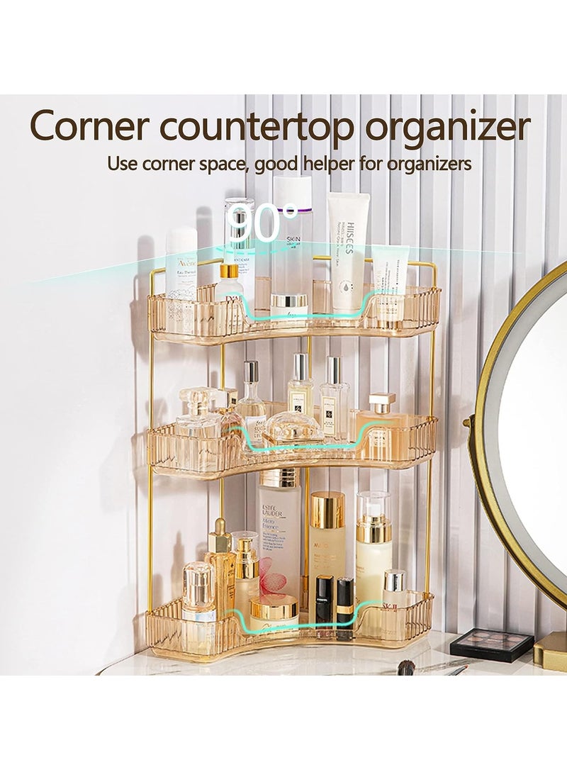 Makeup Organizer, 3 Tier Bathroom Organizer for Perfumes and Makeups,Skincare,Toiletries ect Multifunctional Organizer Rack for Dresser, Bedroom, Living Room, Bathroom