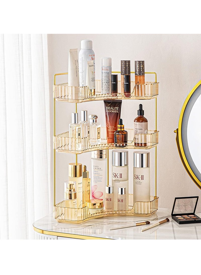 Makeup Organizer, 3 Tier Bathroom Organizer for Perfumes and Makeups,Skincare,Toiletries ect Multifunctional Organizer Rack for Dresser, Bedroom, Living Room, Bathroom