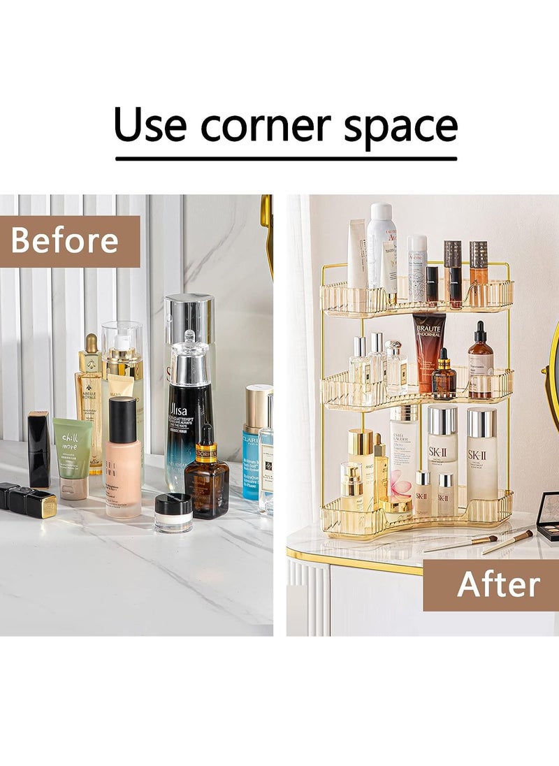 Makeup Organizer, 3 Tier Bathroom Organizer for Perfumes and Makeups,Skincare,Toiletries ect Multifunctional Organizer Rack for Dresser, Bedroom, Living Room, Bathroom