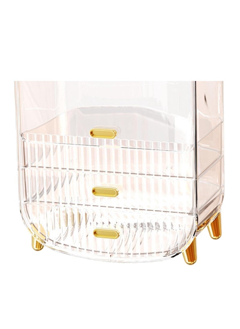 Modern Makeup Storage Organizer Box Cosmetics storage display rack with drawer， Waterproof, dustproof, elegant display cabinet， Suitable for bathroom countertop, bedroom dresser