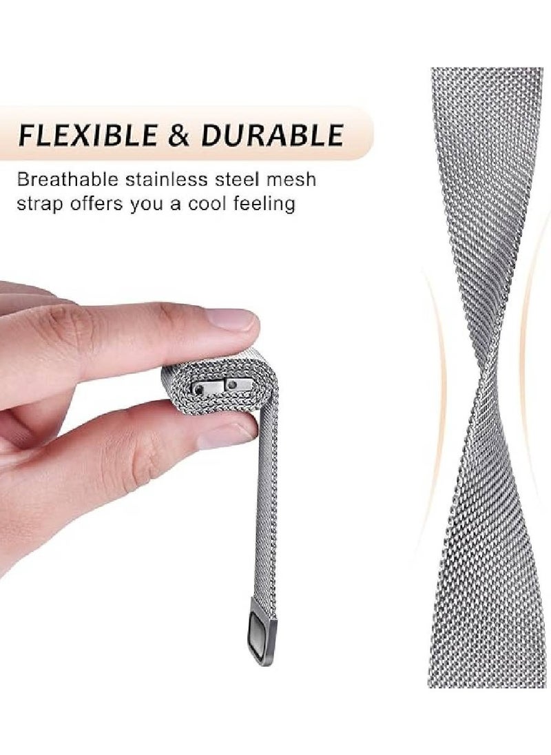 Metal Watch Bands 22mm Quick Release Watch Strap, Stainless Steel Mesh Replacement Strap for Men Women (Silver)