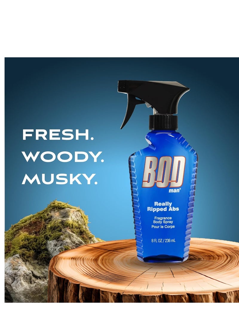 BOD Man Fragrance Body Spray, Really Ripped Abs, 8 fl oz