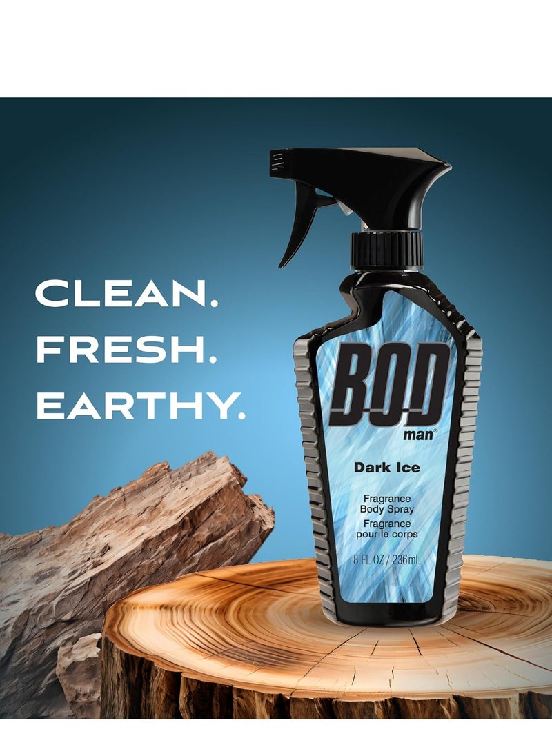 BOD Man Fragrance Body Spray, Dark Ice, 8 fl oz