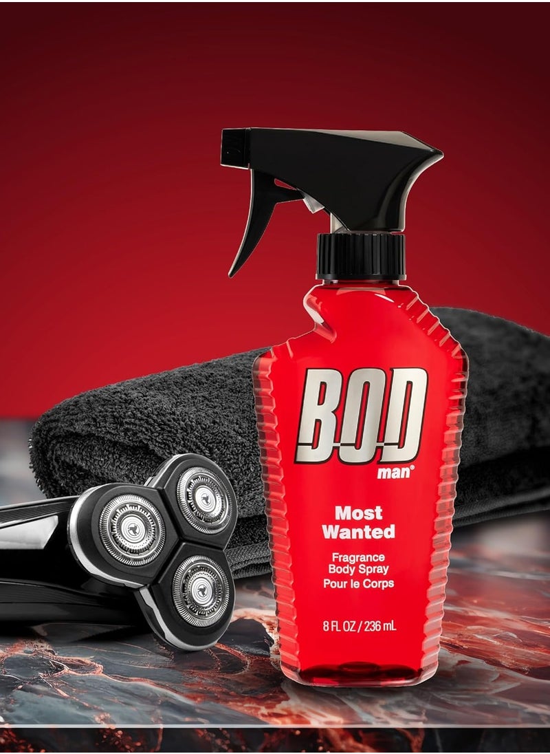 BOD Man Fragrance Body Spray, Most Wanted, 8 fl oz