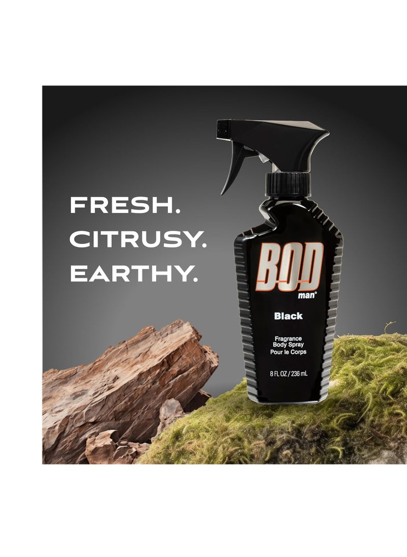 BOD Man Fragrance Body Spray, Black, 8 fl oz (Pack of 2)