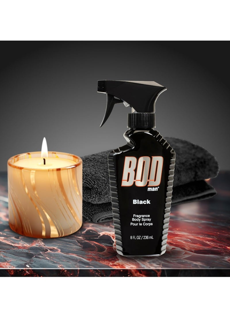 BOD Man Fragrance Body Spray, Black, 8 fl oz (Pack of 2)