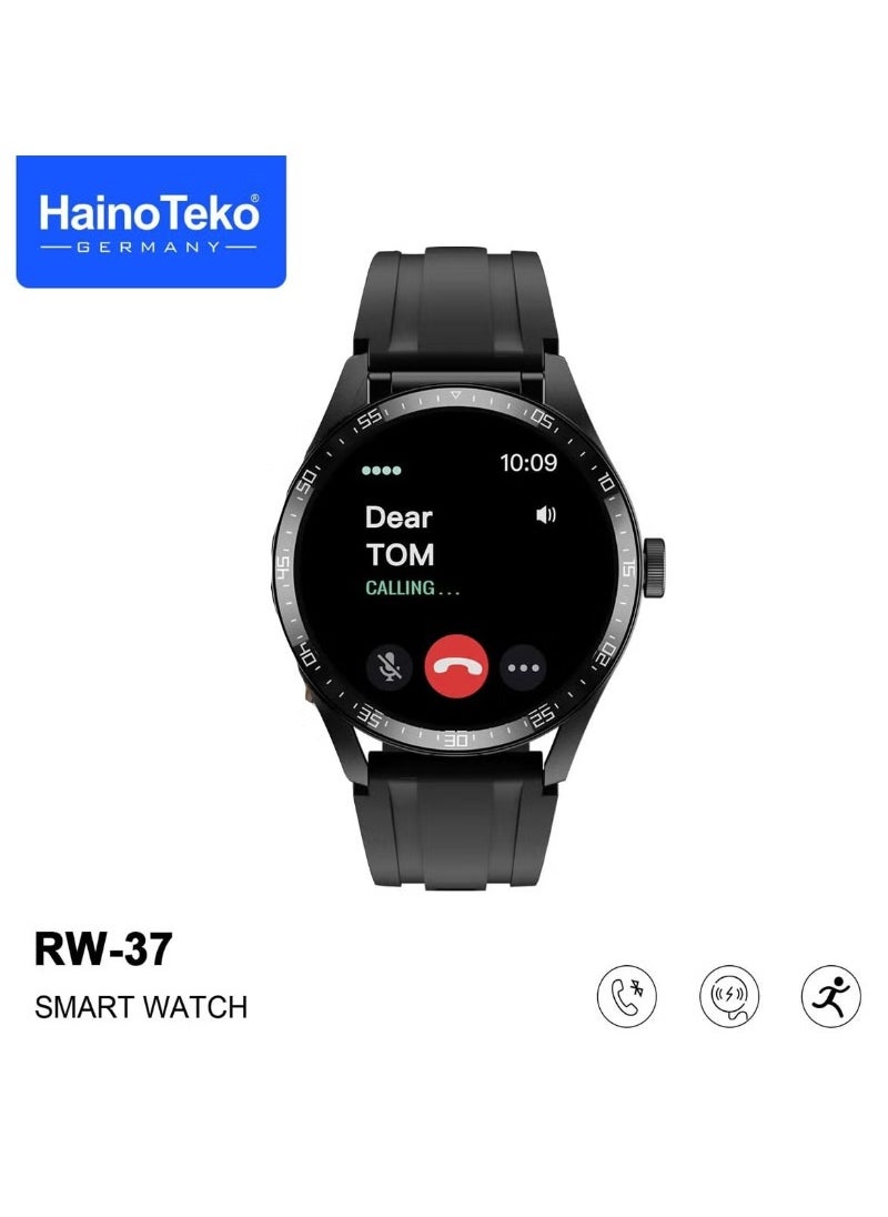 Haino Teko Germany RW37 Watch Buds Large Screen Round Shape AMOLED Display Smart Watch and Bluetooth Earbuds With 2 Pair Straps for Ladies and Gents