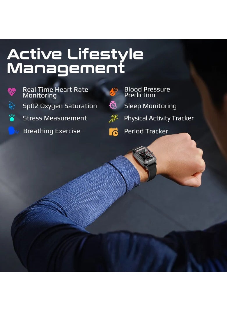 ActivLife™ Curved AMOLED Screen Smartwatch with BT Calling Black