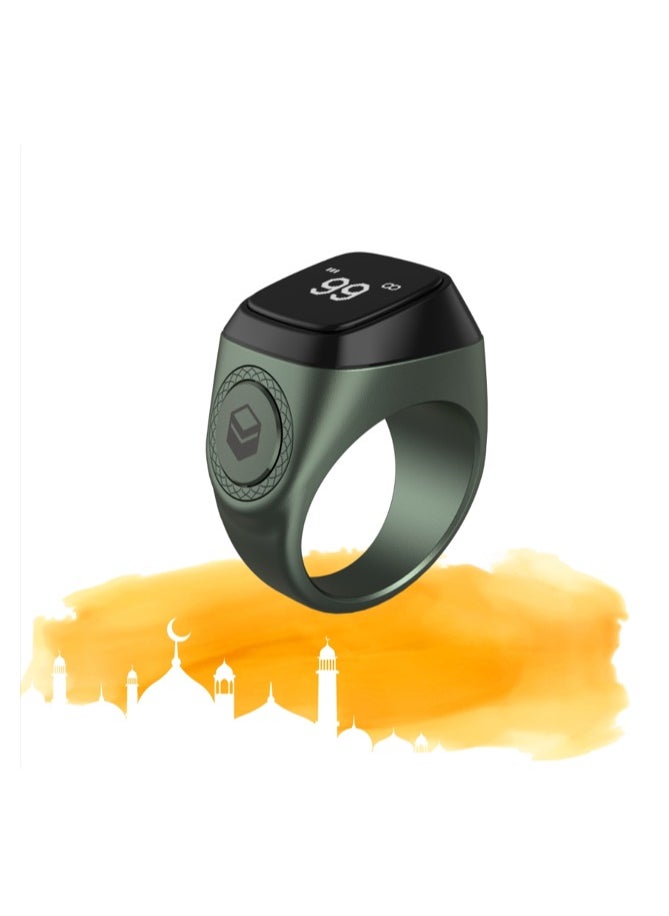 iQIBLA Smart Zikr Metal Ring Lite Green 18mm/ 20mm/ 22mm