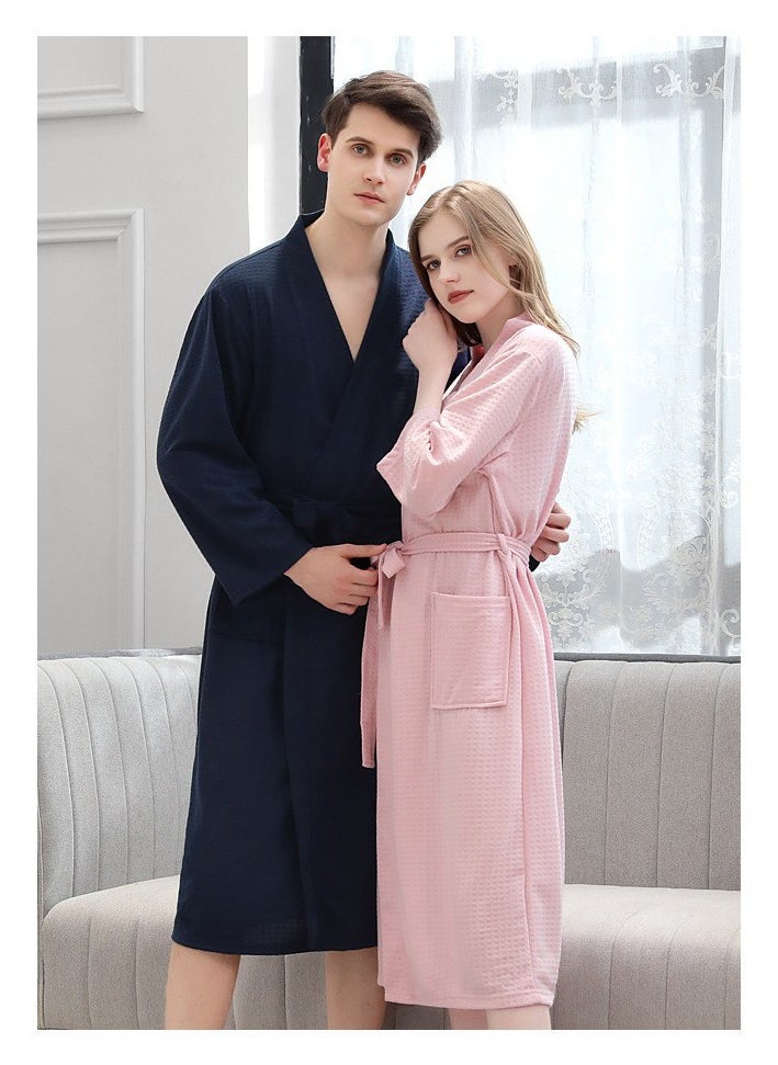 Waffle Bath Robe, Couples Bath Robe, Teal/White