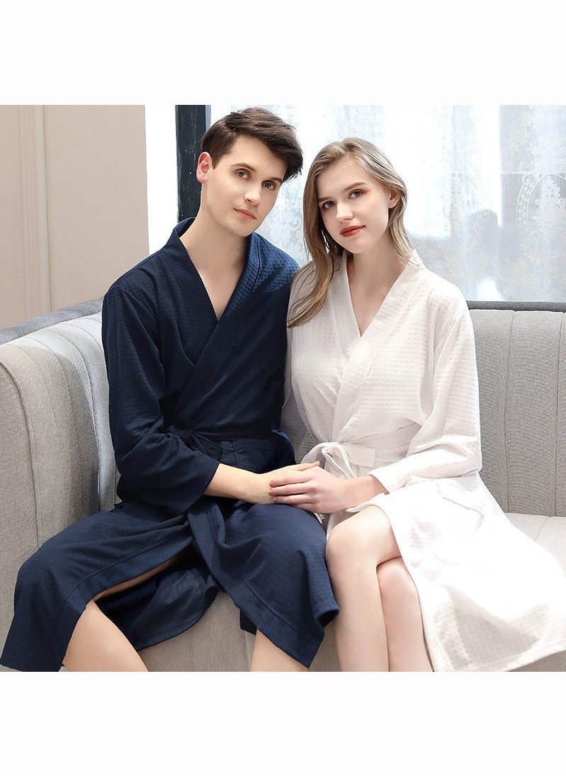 Waffle Bath Robe, Couples Bath Robe, Teal/White