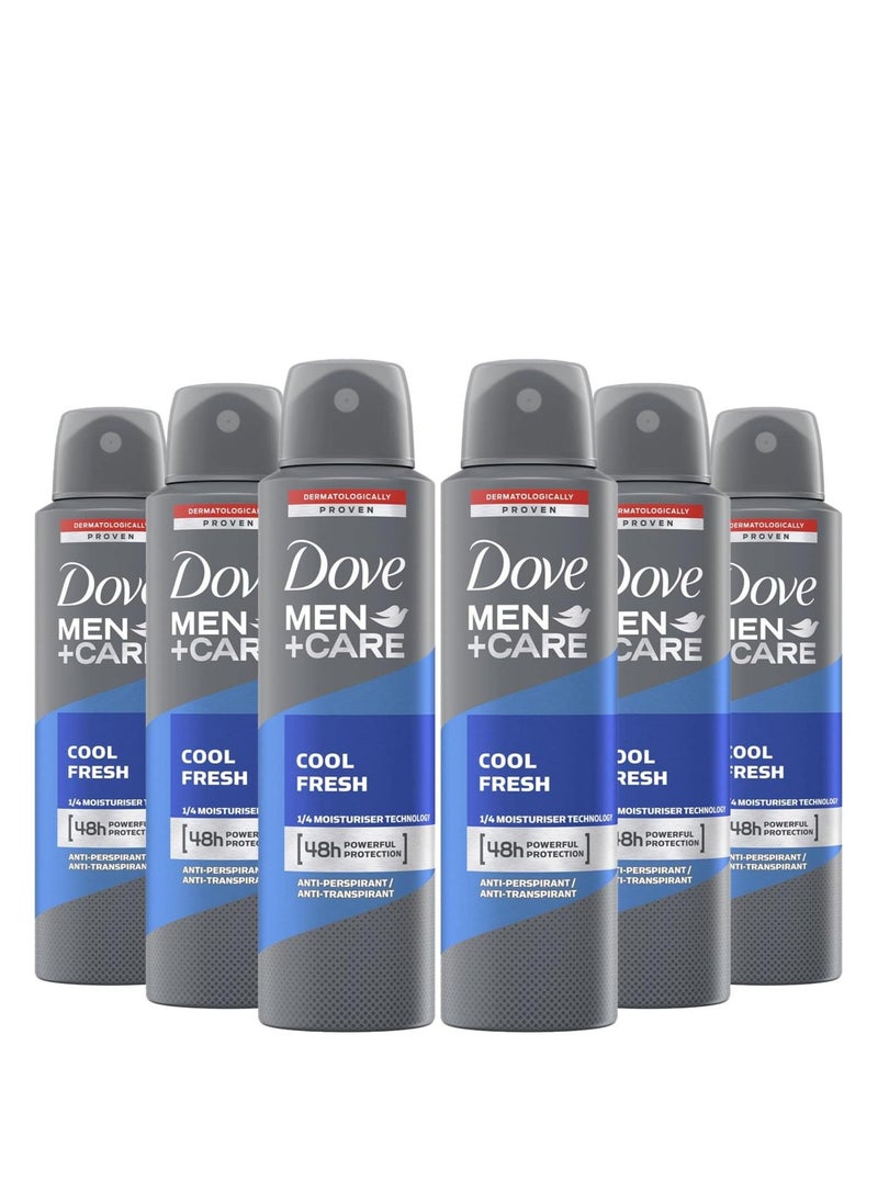 Dove Men + Care Cool Fresh 48H Anti-Perspirant 250ml, Pack of 6