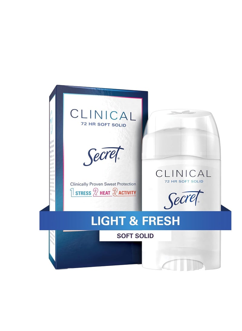 Secret Clinical Strength Soft Solid Antiperspirant and Deodorant for Women, Light & Fresh, 1.6 oz