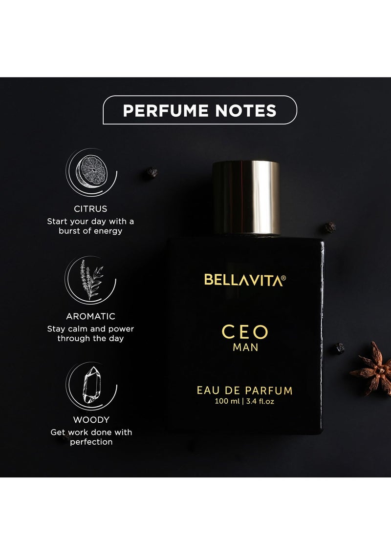 CEO MAN Perfume for men (3.3 Fl.oz) - Eau De Parfum with Lemon, Lavender, Tonka & Agarwood | Long Lasting Perfume for men, Vegan & Cruelty Free | Gift for men