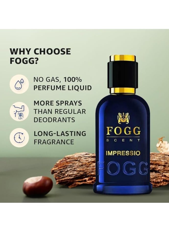 Fogg Long-Lasting Fresh & Soothing Fragrance Impressio Scent for Men  Eau De Parfum,100ml