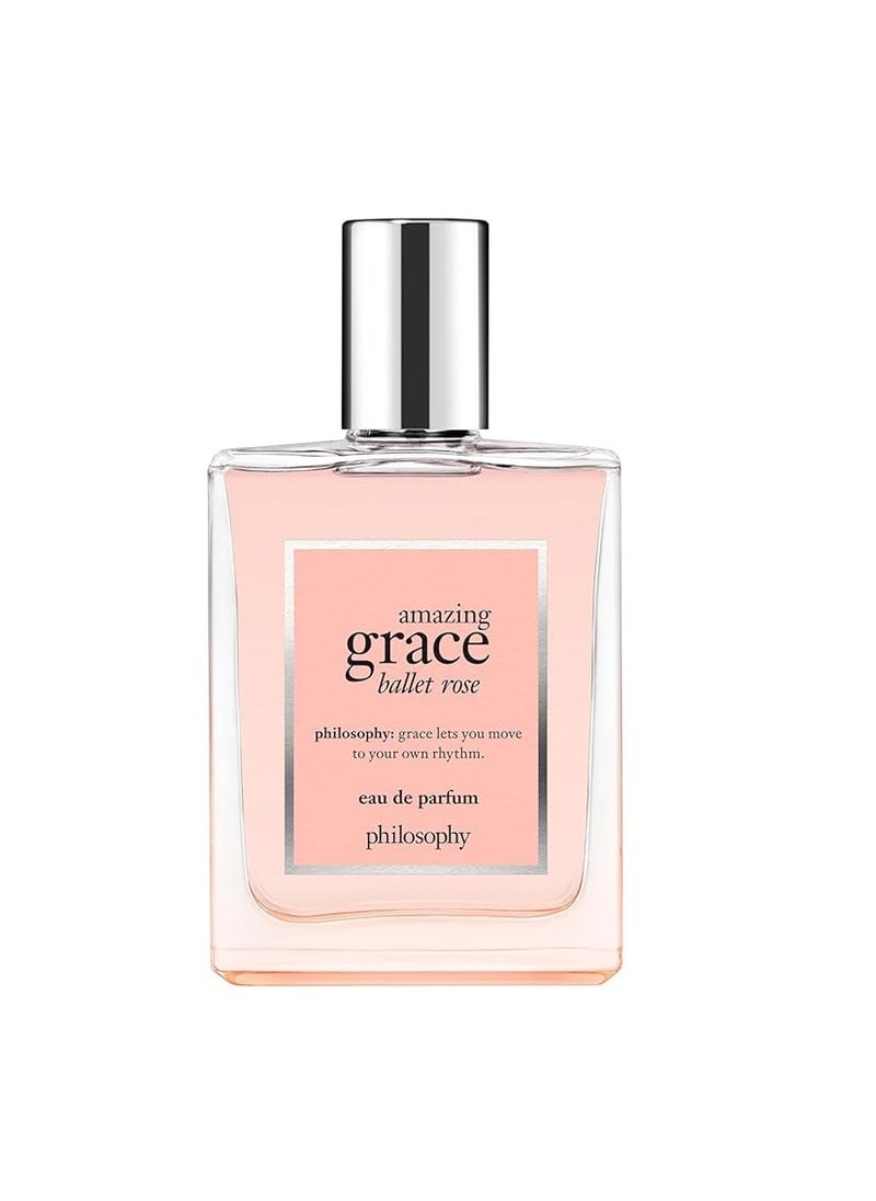 philosophy amazing grace ballet rose eau de parfum - dreamy & floral women's perfume - with notes of rose, lychee & musk - luxury perfume for women - long lasting fragrance - 2 fl oz.