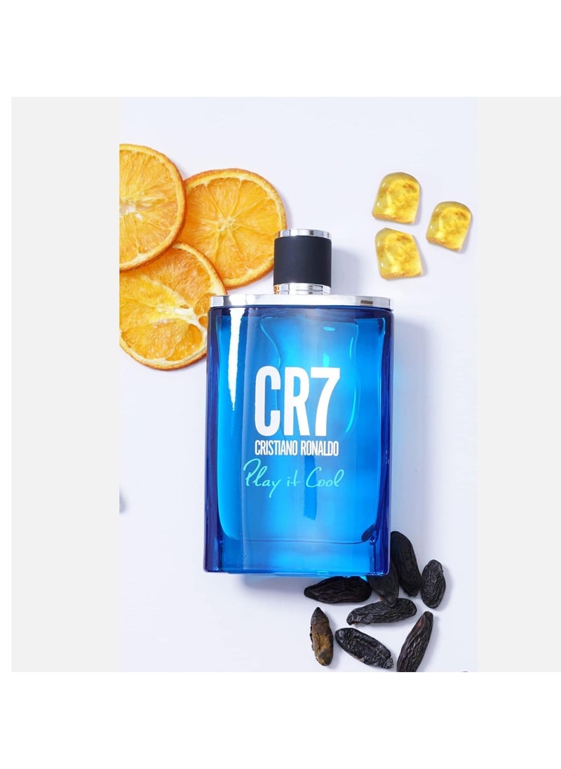 Cristiano Ronaldo - CR7 Play It Cool - Men's Eau de Toilette Spray - Fresh Spicy & Aromatic Fragrance With Notes of Bergamot, Cardamom & Amber - 1.7oz