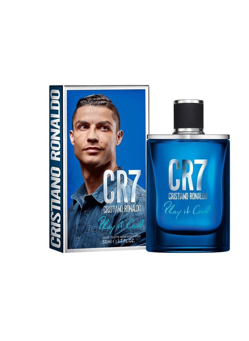 Cristiano Ronaldo - CR7 Play It Cool - Men's Eau de Toilette Spray - Fresh Spicy & Aromatic Fragrance With Notes of Bergamot, Cardamom & Amber - 1.7oz