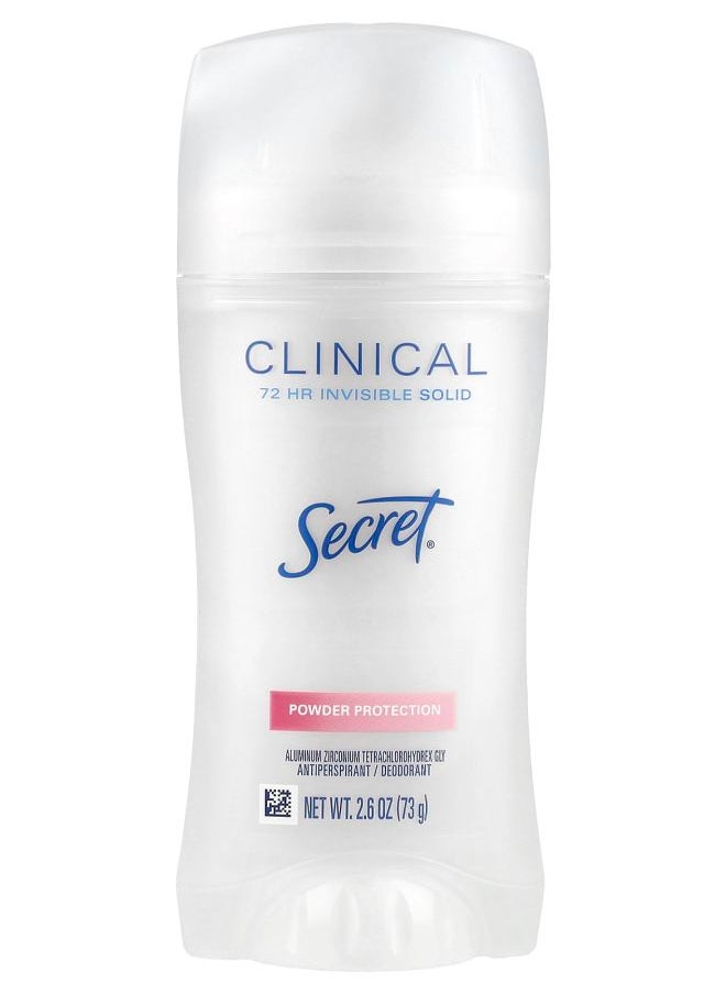 Clinical Antiperspirant/Deodorant 72 HR Invisible Solid Powder Protection 2.6 oz (73 g)