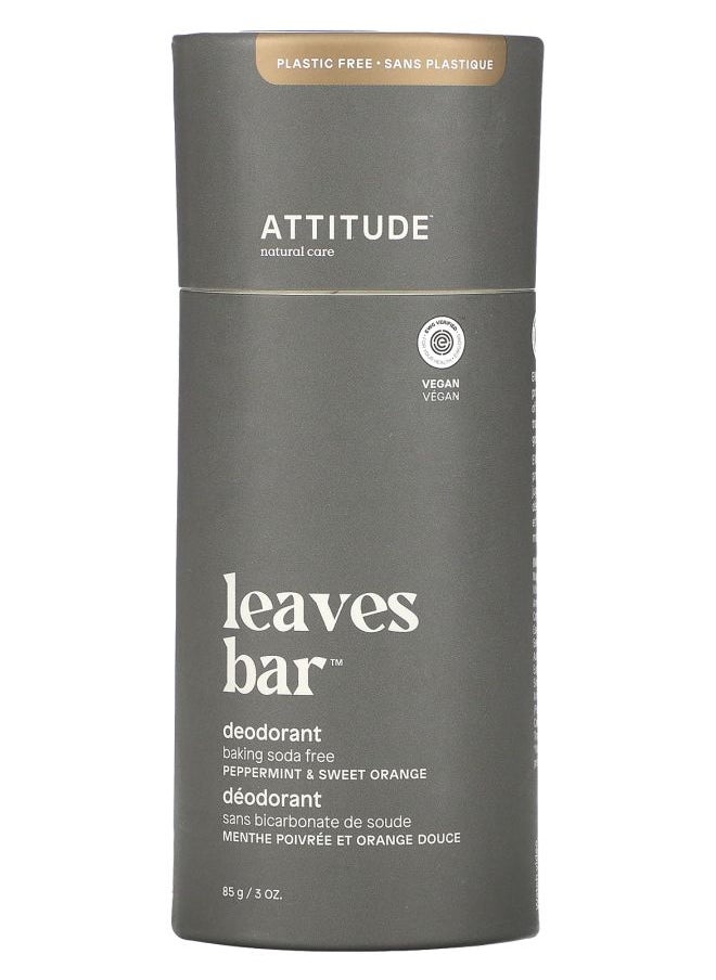 Leaves Bar Deodorant Peppermint & Sweet Orange 3 oz (85 g)