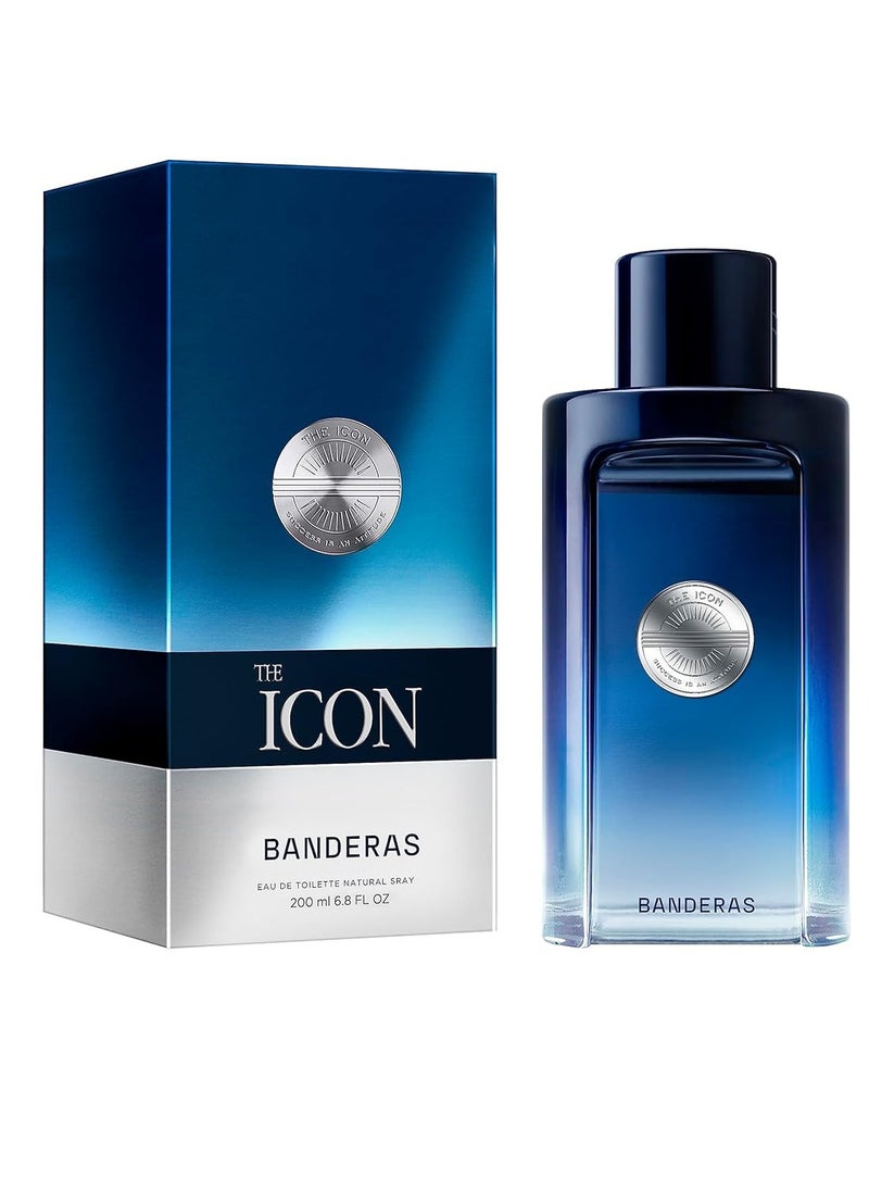 Antonio Banderas Perfumes - The Icon, Eau de Toilette for Men - Long Lasting - Masculine, Elegant, With Personality Fragance - Amber Woody Notes - Ideal for Special Events - 6.8 Fl Oz