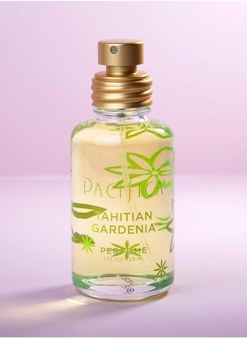 Pacifica Tahitian Gardenia Spray Perfume - Vegan, Cruelty-Free Perfume with Essential Oils in Recyclable Glass Bottle