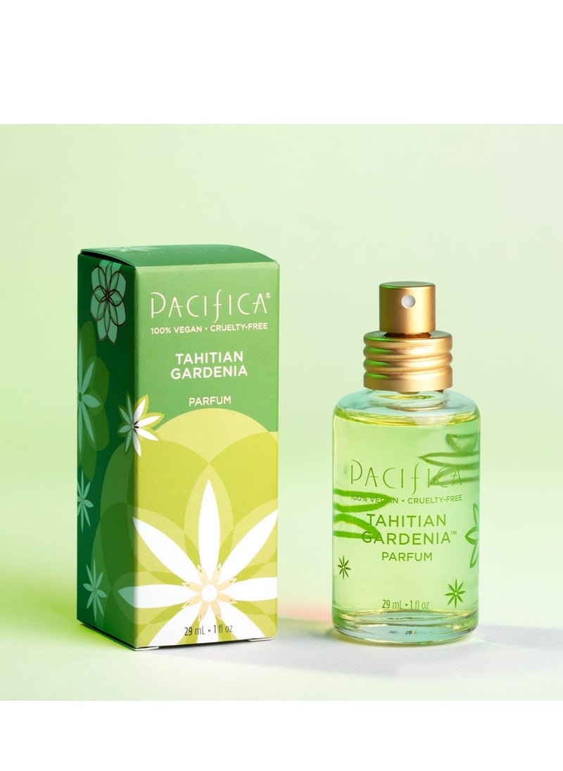 Pacifica Tahitian Gardenia Spray Perfume - Vegan, Cruelty-Free Perfume with Essential Oils in Recyclable Glass Bottle