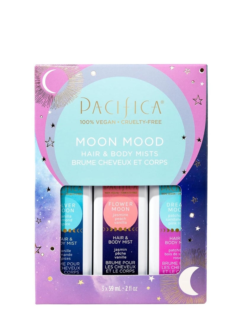 Pacifica Beauty | Clean Hair Perfume + Body Spray Sampler Set | Discovery Kit | Island Vanilla, Dream Moon Fragrance | Travel Size Mini | 6 scents | Vegan & Cruelty Free