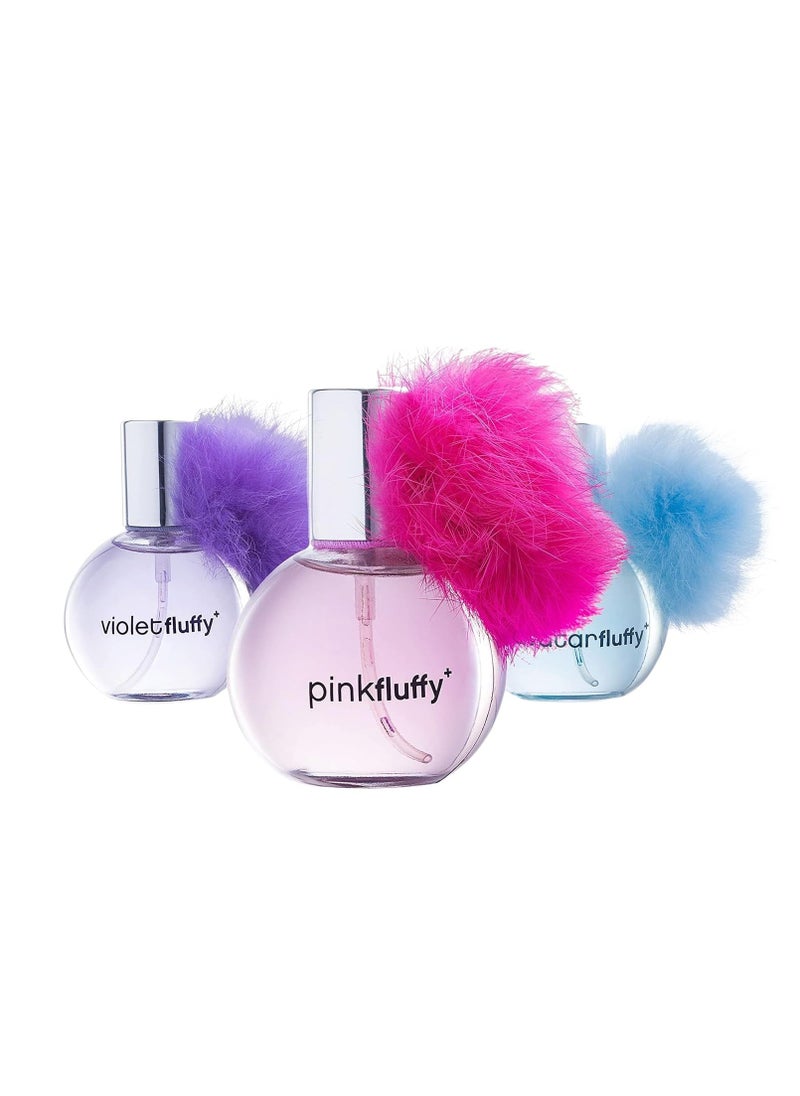 Showgirl Perfume Set for Teen Girls, Kids Body Spray for Girls 10-12 & Teens, Body Mist for Teenage Girl, Fashion Collection 3 Perfumes with Puff Balls