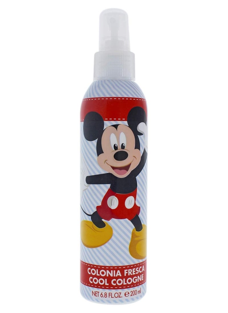 Disney Cool Cologne 200ml Made in Spain, Red, White, Black, Mickey Mouse Body Spray for Kids by Air Val International, 6.8 Oz