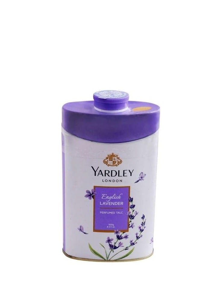 Yardley London English Lavender Perfumed Deodorizing Talc Talcum Powder 100gm, 3.5 Ounce