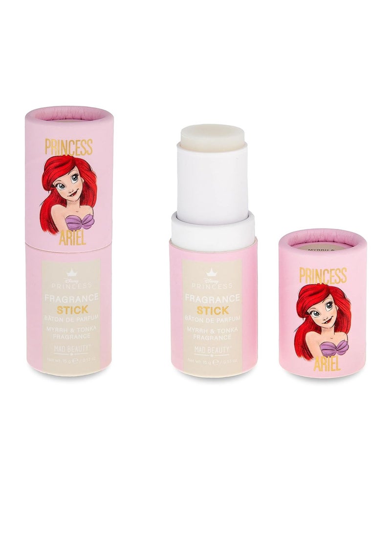 MAD Beauty Disney Pure Princess Ariel Perfume Stick, Myrrh & Tonka Bean Fragrance, Pocket-Sized, Scented Solid Formula Melts into Skin (Similar Application to Deodorant), The Little Mermaid