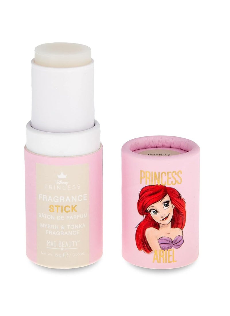 MAD Beauty Disney Pure Princess Ariel Perfume Stick, Myrrh & Tonka Bean Fragrance, Pocket-Sized, Scented Solid Formula Melts into Skin (Similar Application to Deodorant), The Little Mermaid