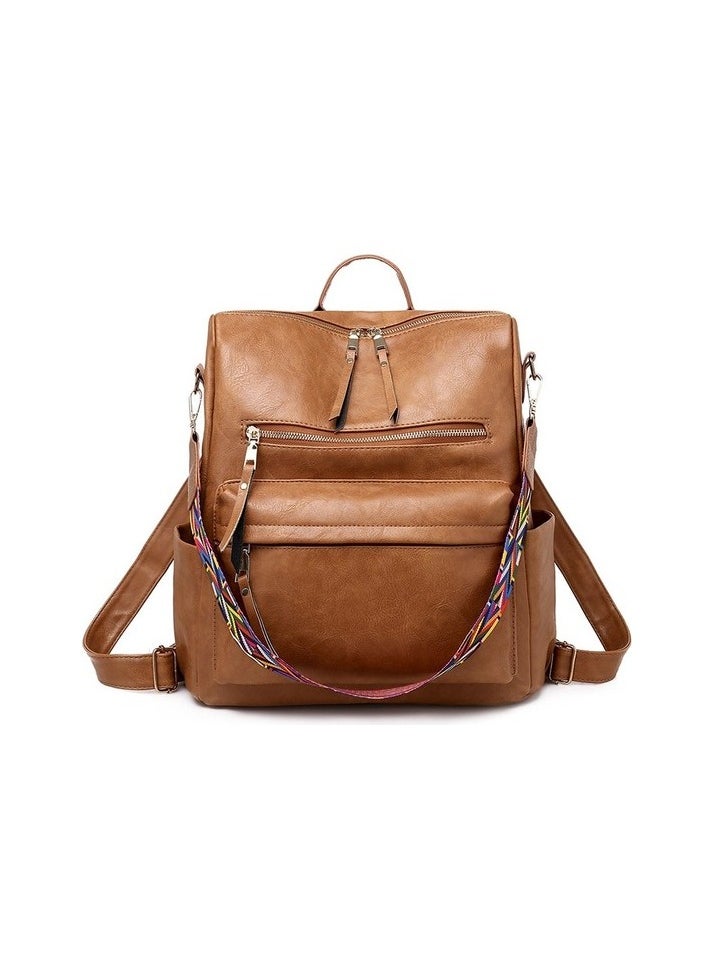 Women's backpack Colour:Brown - White