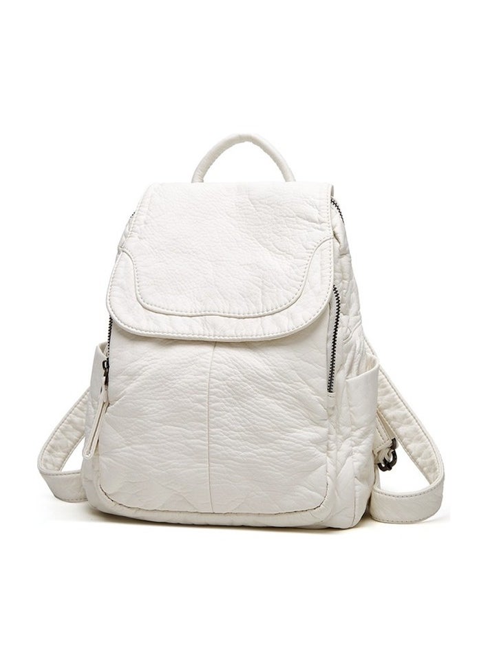 Finpre Stroe Women's Sheep Skin Soft Backpack - White