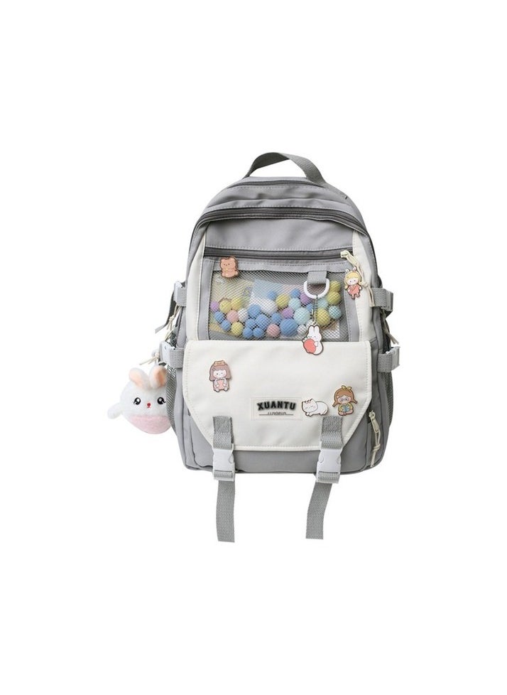 Backpack with multi -compartment large capacity - gray Colour:Gray