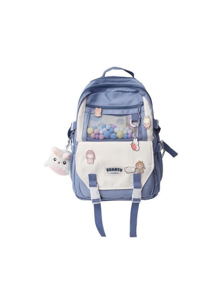 Backpack with multi -compartment large capacity - blue Colour:Blue