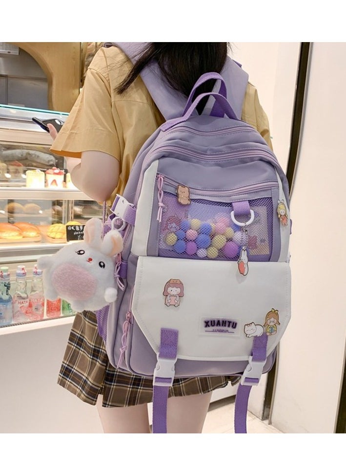 Multi -compartment large capacity backpack - pink Colour:Pink Sizes:40 x 80 cm