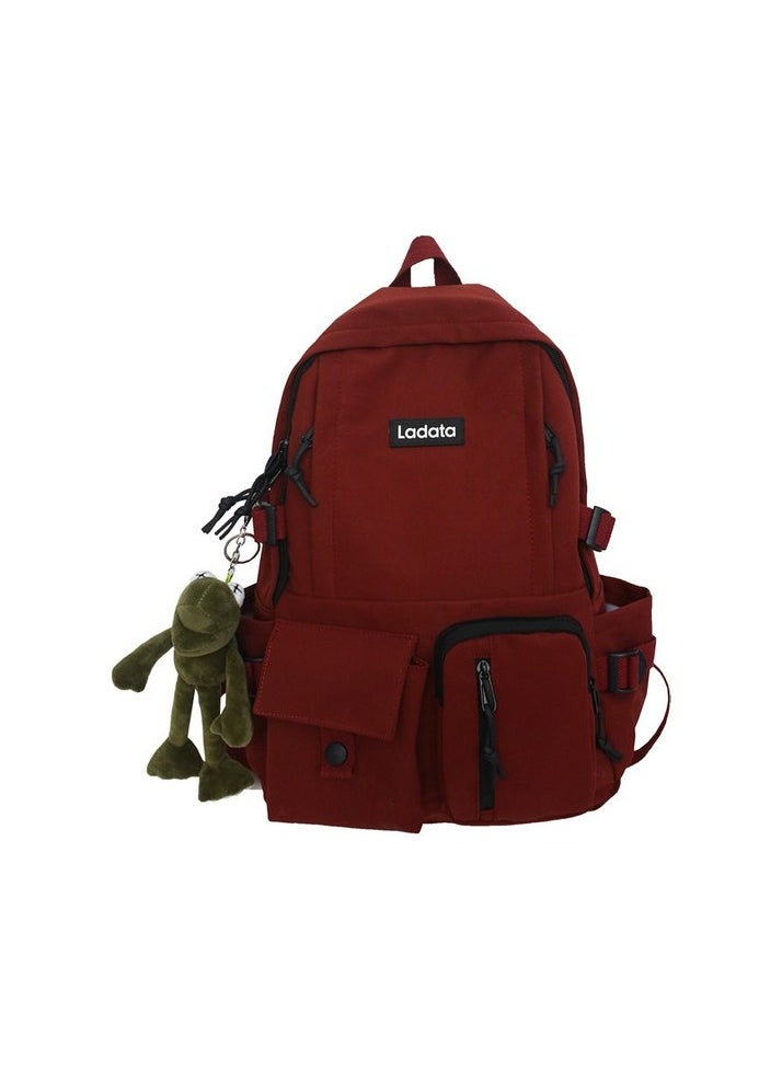 Dreamstore Simple Student School Korean version of the school bag is the stealing anti-shok cole Colour:Red