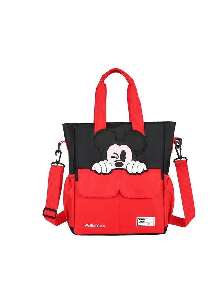 Cartoon Children Student Hand Type Messenger Bag Backpack with large capacity (abroad Colour:Black - red Piece:1 Piece