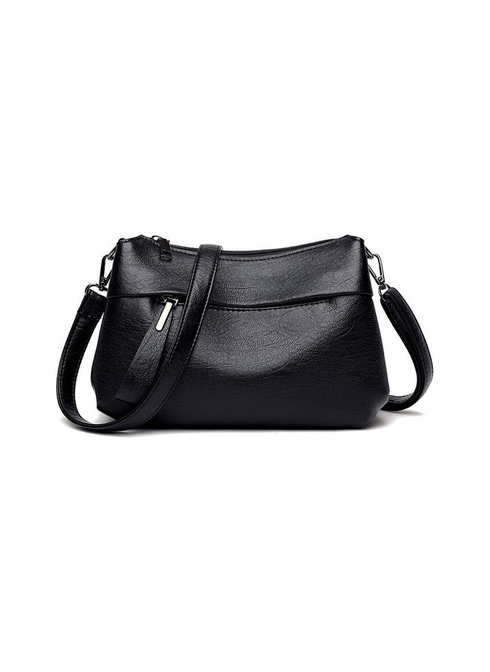 Middle -aged women's bag, one -shoulder cross strap bag, mother bag, atmospheric and very high Colour:Black