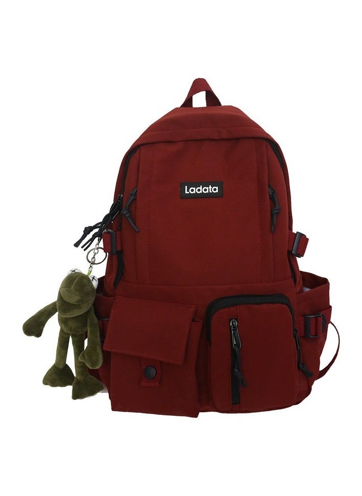 Dreamstore Simple Student School Korean version of the school bag is the stealing anti-shok cole Colour:Red