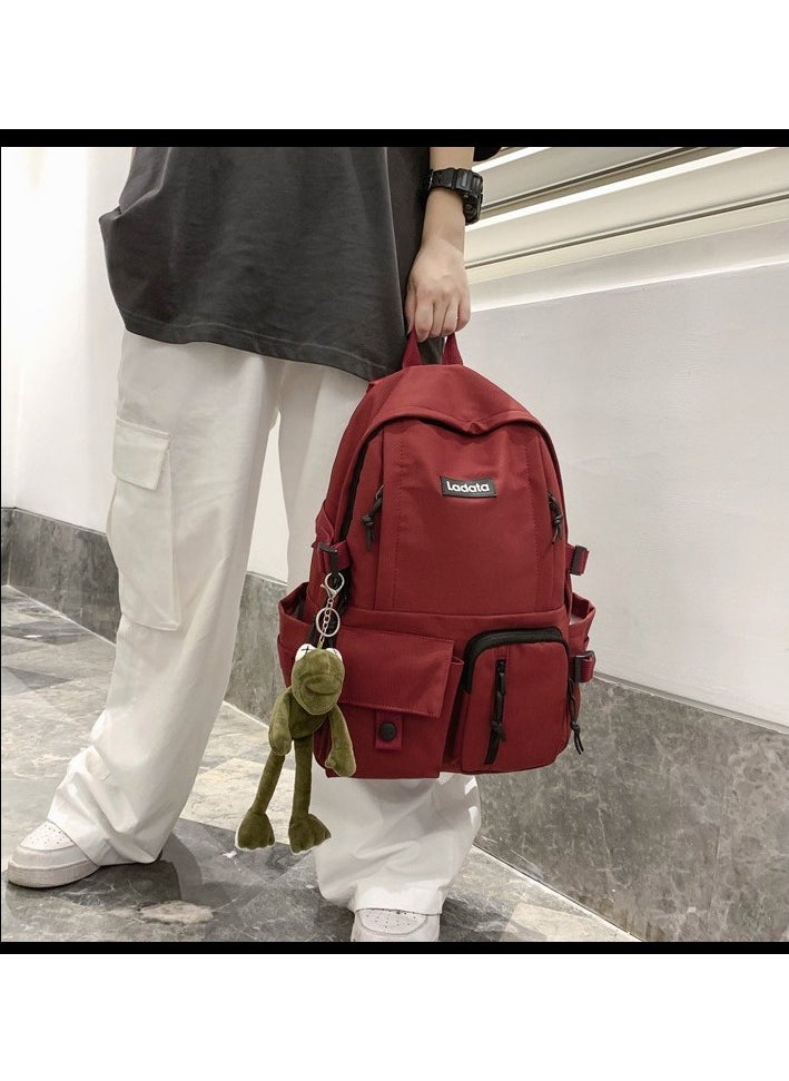 Dreamstore Simple Student School Korean version of the school bag is the stealing anti-shok cole Colour:Red