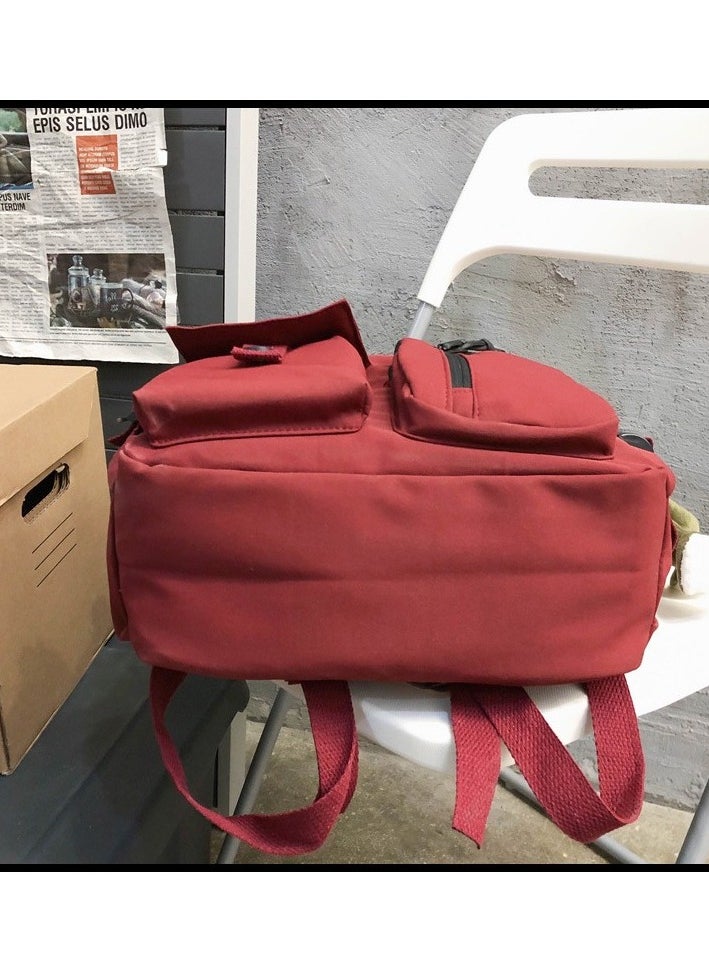 Dreamstore Simple Student School Korean version of the school bag is the stealing anti-shok cole Colour:Red