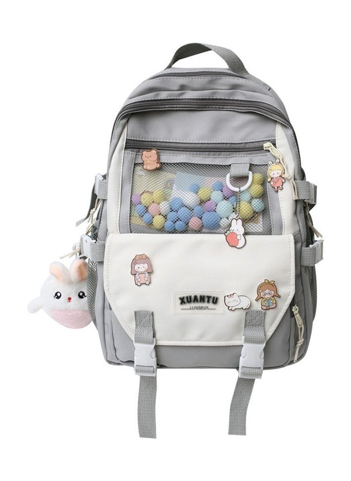 Backpack with multi -compartment large capacity - gray Colour:Gray