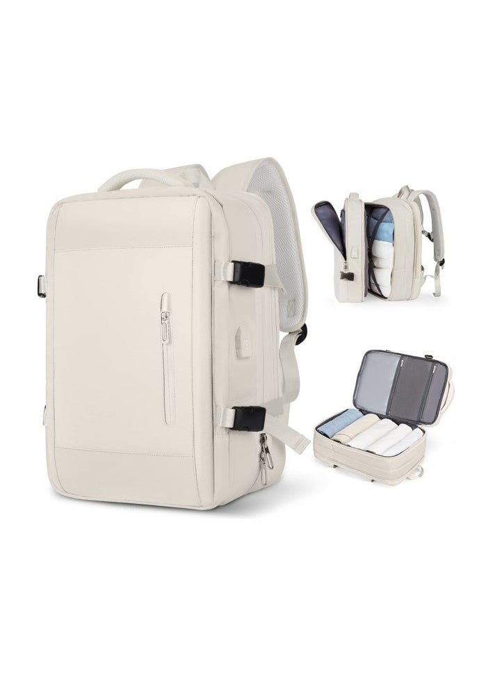 Multi -function Unisex Big Travel Backpack - Beige Colour:Beige