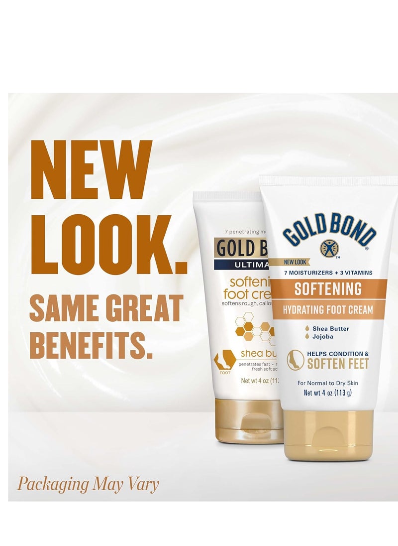 Gold Bond Softening Foot Cream, 4 oz., With Shea Butter to Soften Rough & Dry Feet